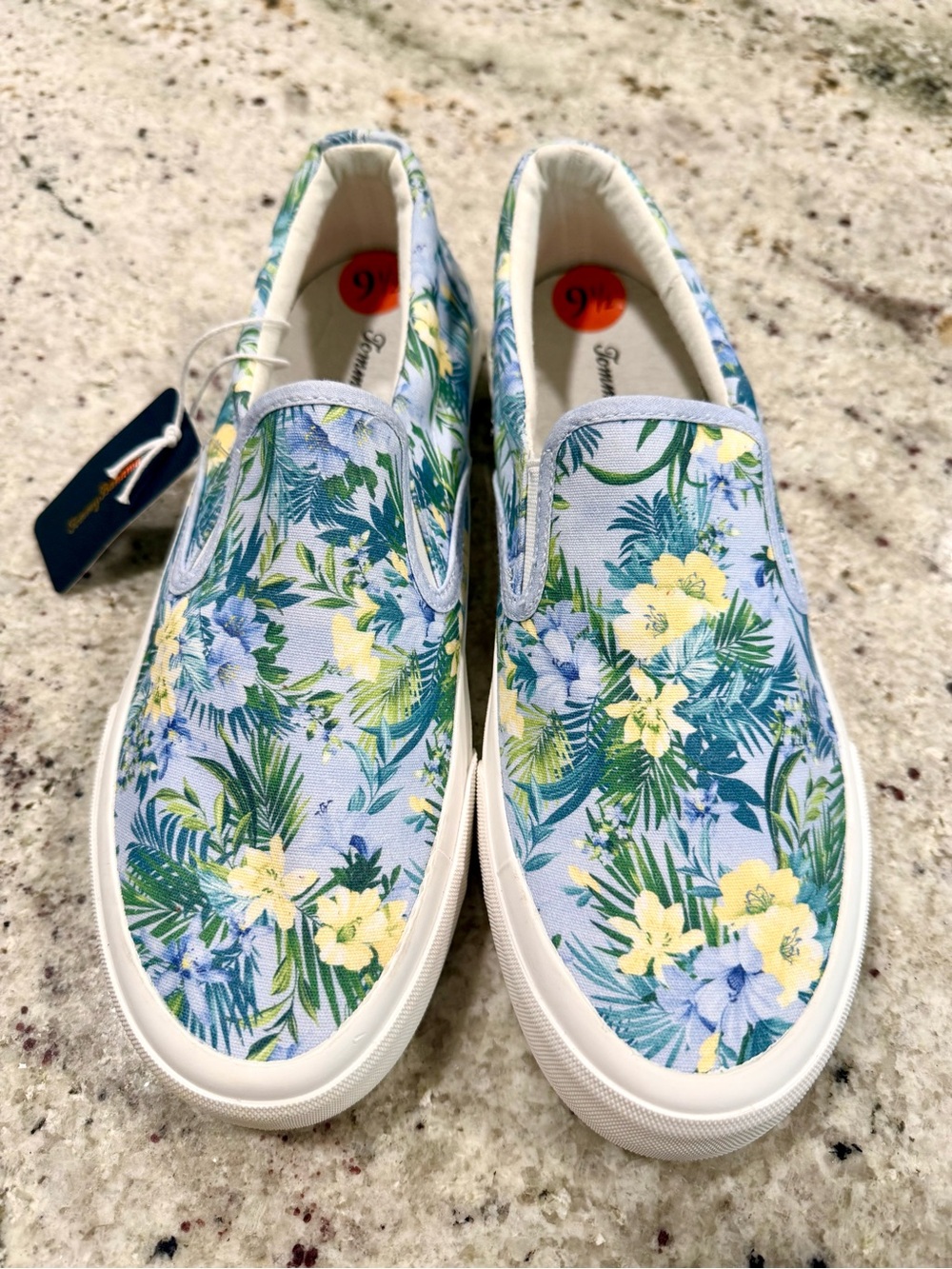 Tommy Bahama Ferris Blue Floral Tropical Slip-on Women's Canvas Sneaker "NWT"